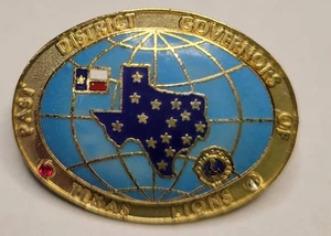 Vintage Texas Lions Club Past District Gouverneur Pin Emaille Gold Abzeichen - Bild 1 von 6