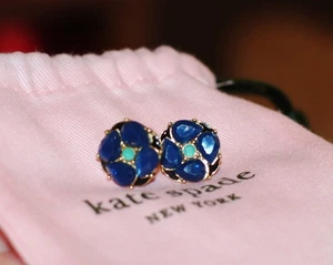 kate spade new york izu petals blue collar flower stud earrings - Picture 1 of 7