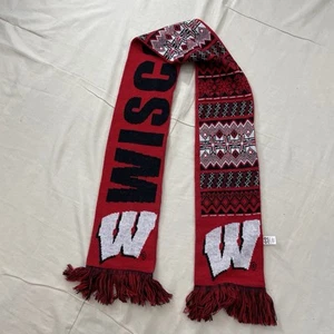 Original College Produkt Wisconsin Badgers rot weiß Fußball Sport Schal - Bild 1 von 6