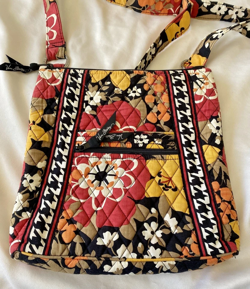 Vera Bradley Floral Hipster Crossbody Purse/bag Retired Pattern Bittersweet - Image 1 of 4