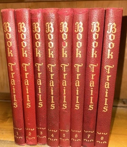 1946 Book Trails Complete Set 1-8 Child Development Red Embossed Covers - Foto 1 di 12