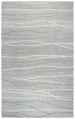 5x8 Rizzy Rugs Gray Rows Bars Wool Tufted Striped Area Rug ID968A - Aprx 5' x 8' - Image 1 of 2