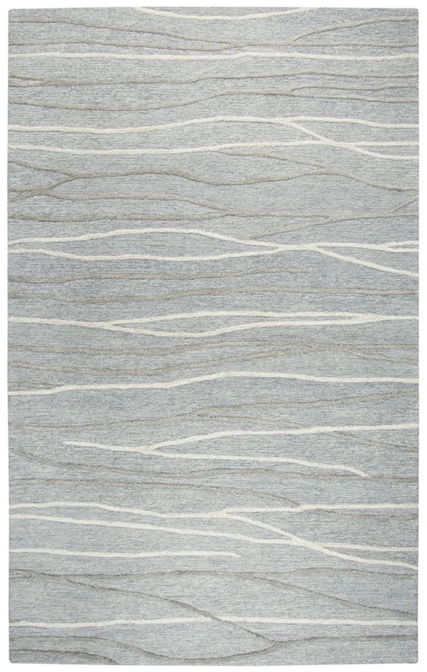 5x8 Rizzy Rugs Gray Rows Bars Wool Tufted Striped Area Rug ID968A - Aprx 5' x 8' - Image 1 of 2
