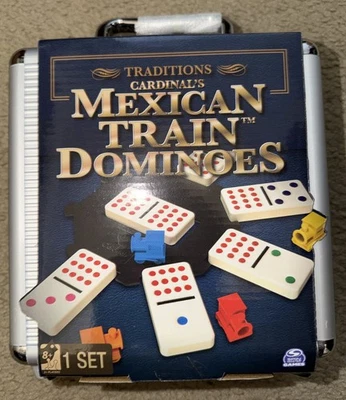 Spin Master Games, Mexican Train Dominoes Set in Aluminum Carry Case NEW Sealed - Image 1 of 4