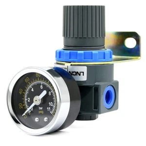 Air Pressure Regulator with Gauge Mini Air Control Valve 1/4-Inch NPT Thread ... - Picture 1 of 6
