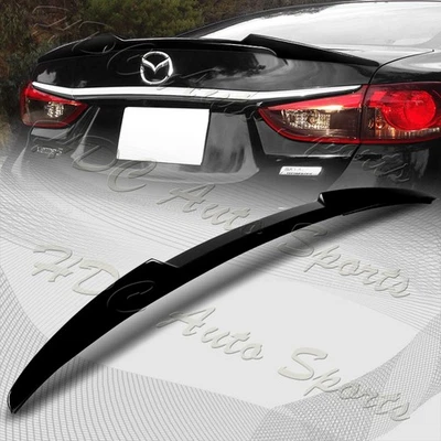 For 2014-2017 Mazda 6 Mazda6 W-Power Pearl Black V-Style Trunk Lid Spoiler Wing - Image 1 of 4