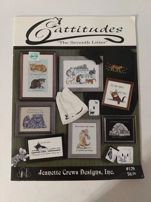 Jeanette Crews X-Stitch Cattitudes The Seventh Litter Cross Stitch Booklet #179 - Image 1 of 4