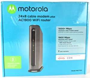 Motorola MG7550 16x4 Kabel Modem + AC1900 Dwuzakresowy router gigabitowy WiFi *ZAPIECZĘTOWANY - Zdjęcie 1 z 12