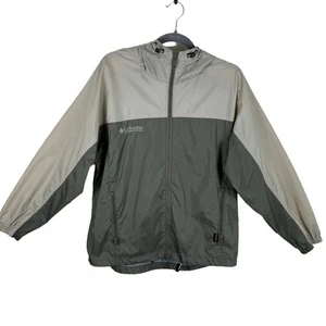 Columbia salbeigrün hellbraun leichter verstaubarer Windbreaker mit Kapuze und durchgehendem Reißverschluss Größe M - Bild 1 von 13