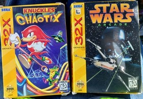 Knuckles' Chaotix (Sega Genesis 32X, 1995) & Star Wars Arcade untested 