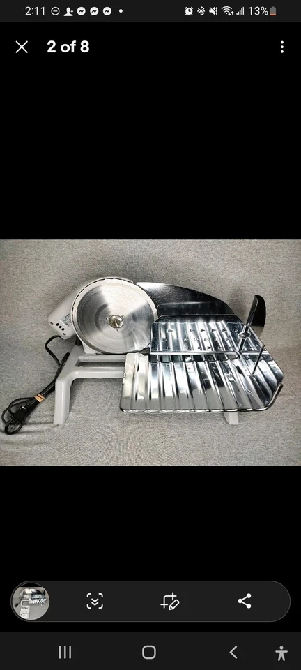 竞争对手 1030/7 复古银色灰色不锈钢 120 伏电动食品切片机 — 第 1/1 张图片