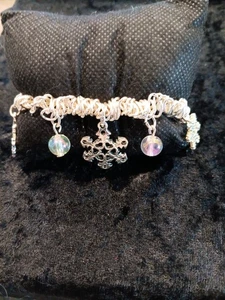 Women's Silver Tone Holiday Themed Dangling Stretch Bracelet - Picture 1 of 2