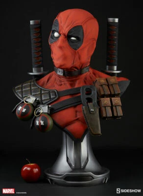 SIDESHOW DEADPOOL 真人尺寸胸部高级格式雕像 X-MEN 复仇者 — 第 1/4 张图片