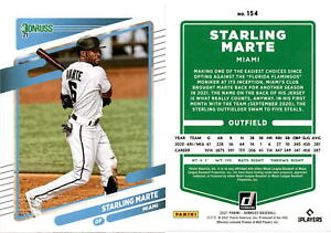 Starling Marte 2021 Donruss Baseball Card 154  Miami Marlins