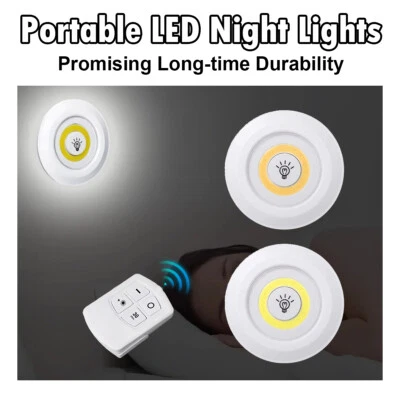 Led Cob Under Cabinet Light 3w Warm Battery Operated Night Nightlight Sleep Lamp - Image 1 of 4