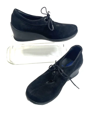 Wolky Zapatos Mujer Talla 38 EU Negro Gamuza Con Cordones Cuña Pombai 7-7.5M EE. UU.  Foto 1 de 4
