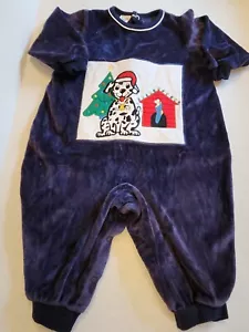 Vintage 90s Class Club Baby Blue Romper Christmas Baby Size 12M - Picture 1 of 5