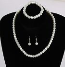 Classic Imitation Pearl Clear Elegant Fashion Costume Pearl Jewellery Sets