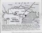 1954 Pressefoto Diagramm des von kommunistischen Rebellen in Indochina beschlagnahmten Verteidigungspostenes