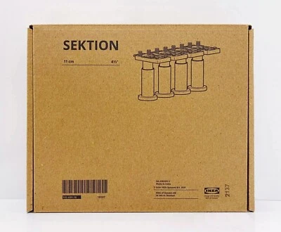 Paquete de 4 patas de gabinete de cocina ajustables Ikea SEKTION 102.655.18 - NUEVO Foto 1 de 2