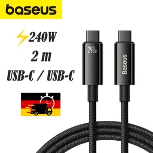 Kabel Baseus Tungsten Gold USB-C für USB-C 480Mb/s QC 240W PD 2m Schwarz - Bild 1 von 10