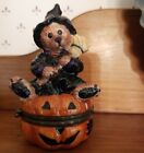 Boyds Bearware  Pottery Halloween Pumpkin Numbered Trinket Box 1E/286