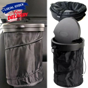 Universal Car Trash Can Foldable Pop-Up Car Garbage Bin W / Cover Dustbin Litter - Picture 1 of 11
