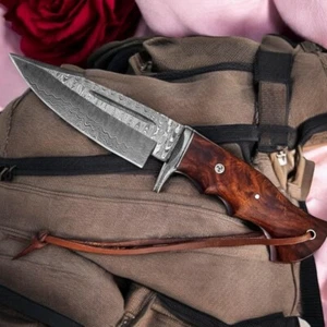Custom Handmade D2 Steel Perfect Wooden Handle Hunting Knife Ideal Gift Item - Picture 1 of 9
