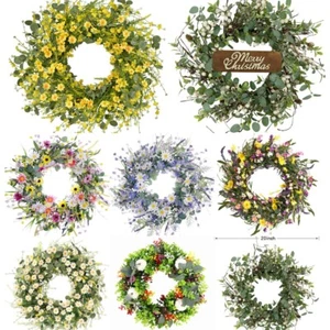 Autumn Spring Artificial Flower Wreath Front Door Wall Garland Home Party Decor - Picture 1 of 27