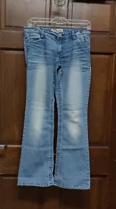 LEI Ashley Low Rise Bootcut Blue Jeans Embroidered Pockets Juniors Sz 5 Regular - Picture 1 of 6