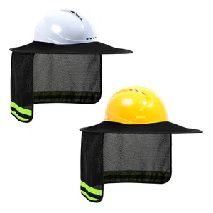 Hard Hat Sun Shade Full Brim Mesh Neck Sun Shield with Reflective Strip High ... - Picture 1 of 6