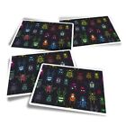4x Rectangle Stickers - Colorful Beetles Bugs Insect #15922
