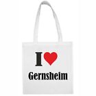 Tasche Beutel Baumwolltasche I Love Gernsheim das ideale Geschenk für Valentinst