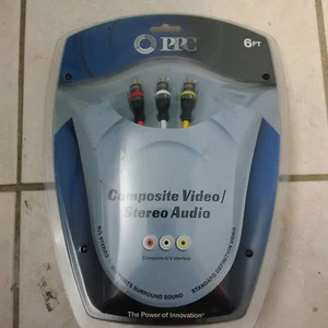 PPC 6' HIGH QUALITY COMPOSITE VIDEO & STEREO AUDIO CABLES - Picture 1 of 2