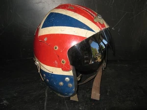 1960s APH-5 PILOTS FLIGHT HELMET Bell Helicopters RED WHITE & BLUE vintage - Picture 1 of 12