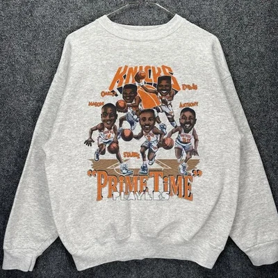 Vintage 1995 New York Knicks Caricature Graphic Ash Unisex Sweatshirt KH18633 - Image 1 of 2