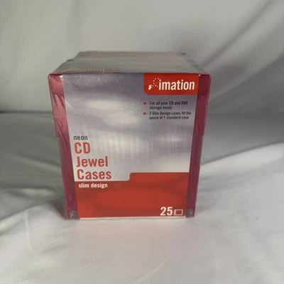 Imation  CD / DVD  25 Pack Jewel Cases SLIM Design Neon Tones NEW - Image 1 of 4