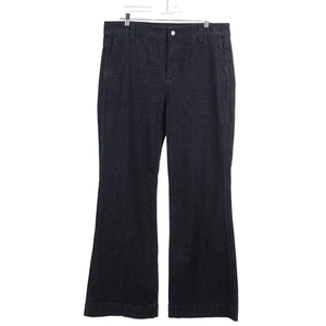 Pantalón de mezclilla para mujer J.CREW 32 azul índigo lavado oscuro pierna ancha tiro alto K5219 - Imagen 1 de 9