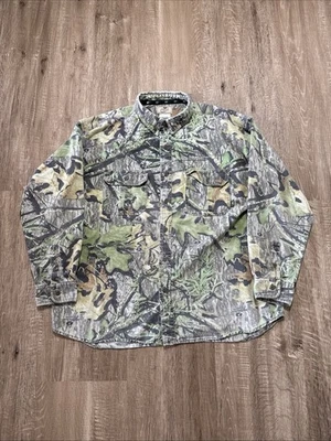 Mossy Oak Shirt Mens 2XL Green Obsession Camo Long Sleeve Hunting - Image 1 of 4