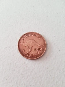 Moneda - 1956 centavo australiano genuino circulado reina Isabel II KG pulido - Imagen 1 de 4