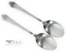 Antique Art Deco 1947 Pair of Sterling Silver Demitasse Coffee Spoons Teaspoons