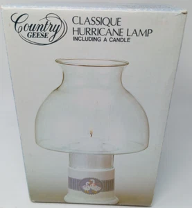 Country Goose Blue and White Classique Hurricane Lamp New in Box '90's Farmhouse - Picture 1 of 10