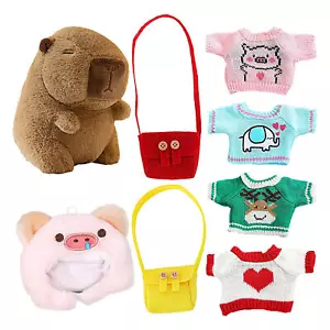 Capybara Stuffed Plushie Toy with Clothes and Accessories Capybara Plush Cute - Picture 1 of 12