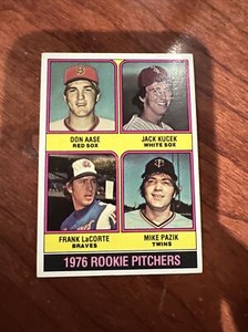 1976 Topps Rookie Pitchers #597 Frank LaCorte, Don Aase, Jack Kucek, Mike Pazik