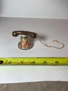 Vintage Kerzenständer Telefon Glas Bonboniere von CJ Crosetti - Bild 1 von 8