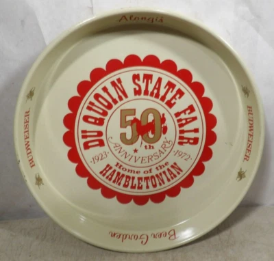 VTG 1972 Limited Edition Budweiser Beer Du Quoin State Fair Hambletonian Tray - Image 1 of 4