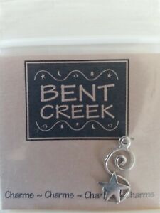 NEW Bent Creek Sterling Silver Cross Stitch Charm SWIRLY STAR stars night 