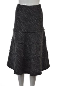Ann Trinity Skirt Size 6 Womens Gray Striped A-Line Below Knee Career - Picture 1 of 4