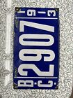 1913 British Columbia License Plate - porcelain - 2907????