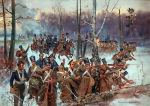 Pintura de La Batalla de Olszynka Grochowska por Wojciech Kossak Reproducción - Imagen 1 de 3
